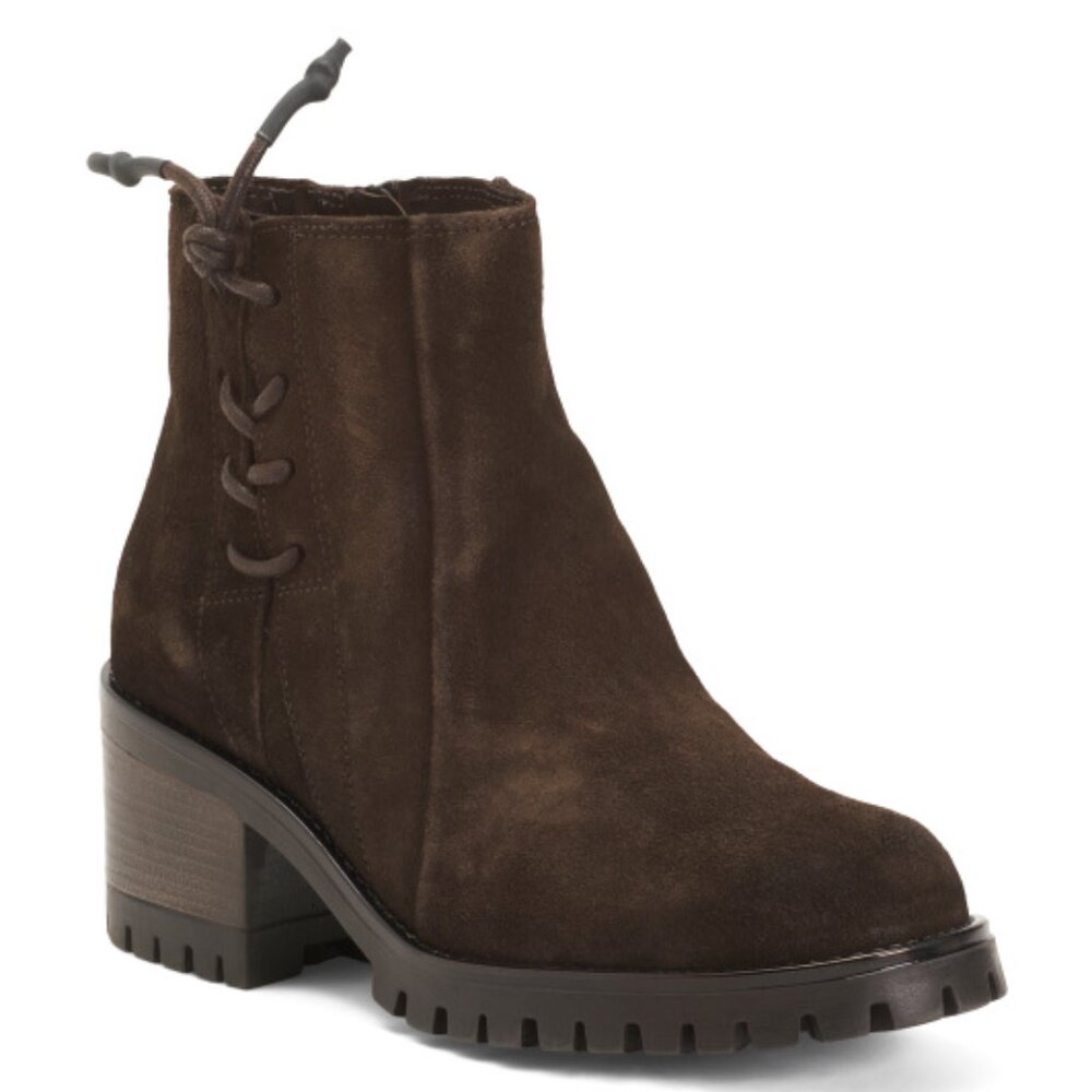 NEW MIZ MOOZ Suede Maiden Booties in chocolate for women 1225 6t3